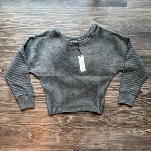(NWT) JOAH BROWN Slouchy Dolman Long Sleeve, Charcoal Luxe Knit, S/M